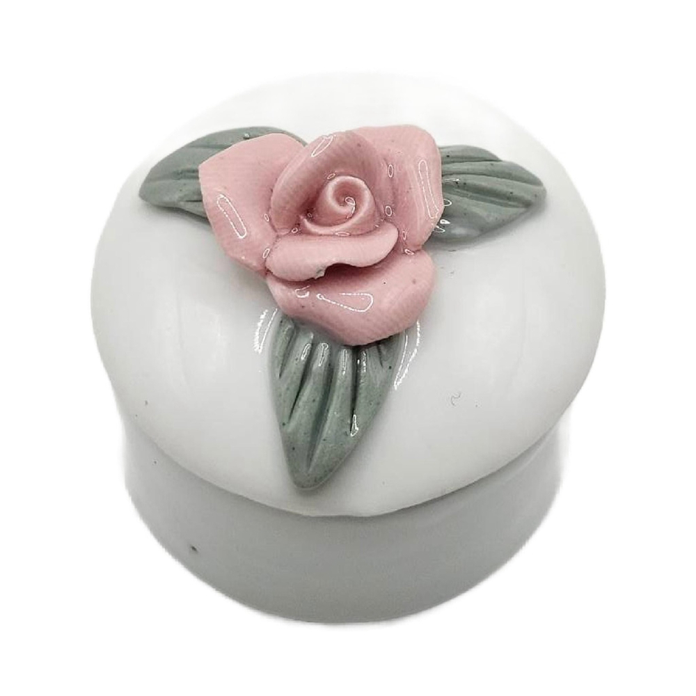 Vintage Capodimonte Porcelain Mini Pill Trinket Box, 1960s